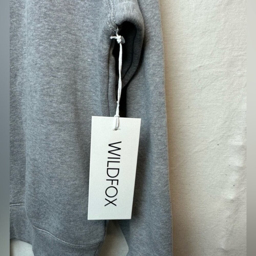 Wildfox Size S Gray Merci Sweatshirt - Picture 4 of 6